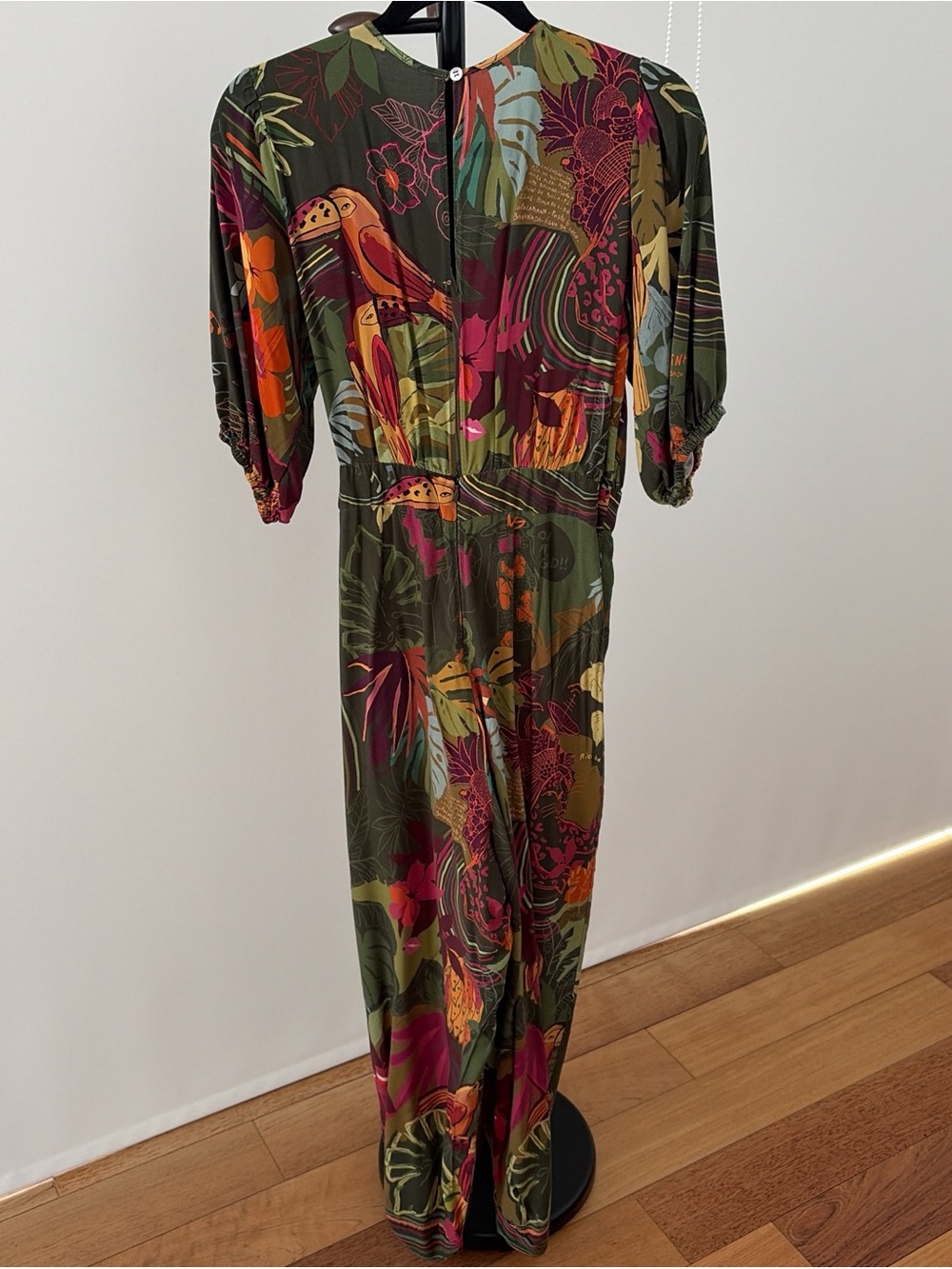 Farm Rio Olive Green Floral Jumpsuit - Picture 2 of 7